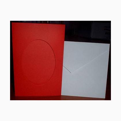 Tarjeta con abertura oval: rojo