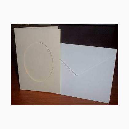 Tarjeta con abertura oval: marfil