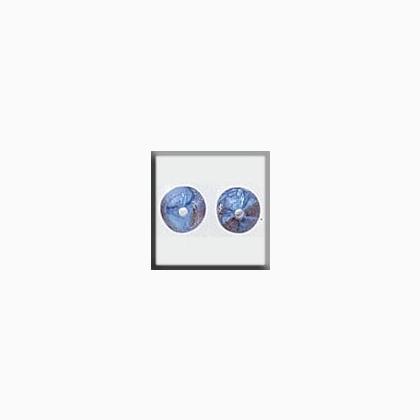 12278 Round lined Bead Goldstone Light Sapphire