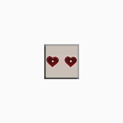 12235 Very Petite Flat Heart Matte Ruby