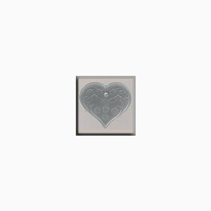 12183 Medium Floral Emb. Heart Matte Crystal
