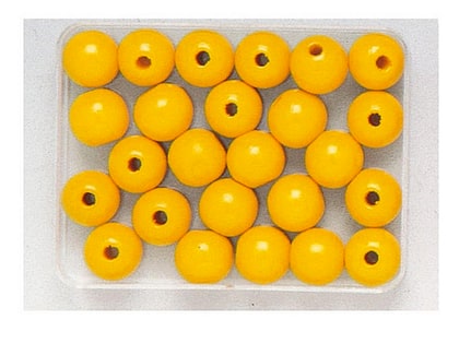 Perlas de madera amarillas 1,2 cm