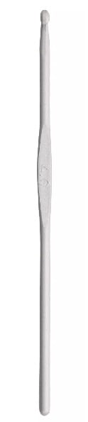 Ganchillo para lana con parte central plana - 4 mm Gris