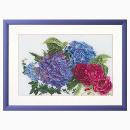 Hortensias y Rosas