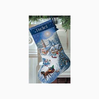Calcetín navideño - Sleigh Ride at Dusk