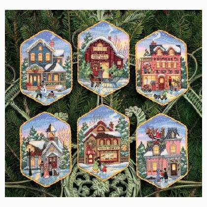 Christmas Village Ornaments (Set di 6)