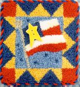 Flag Square (Punchneedle w/ printed fabric)