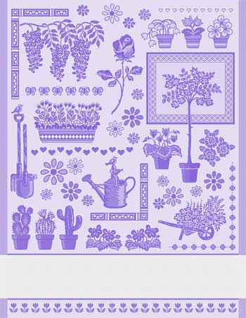 Come una volta: Paño de Cocina Jardin - Violeta