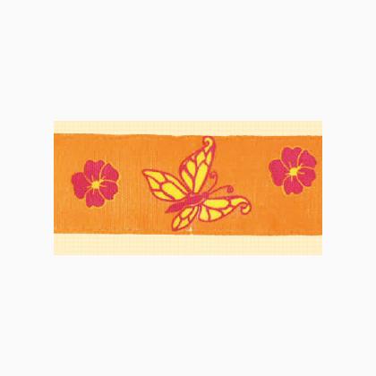 Cinta Velvetón: Mariposas - Naranja
