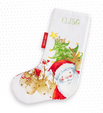 Calcetín Papá Noel y renos