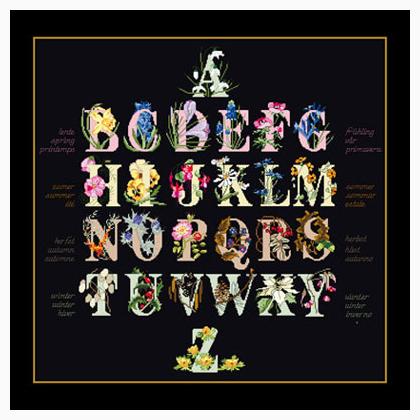 Floral Alphabet - negro