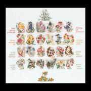 Floral Alphabet - bianco