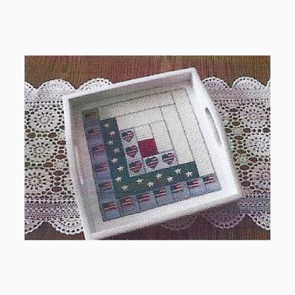 Patriotic Log Cabin Quilt Square