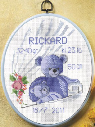 Dechado Oso Azul
