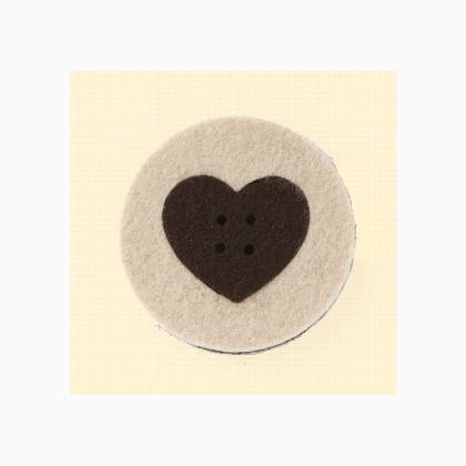 Riche Round Heart - Marrón y beige