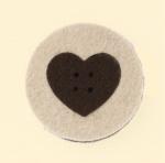 Riche Round Heart - Marrón y beige