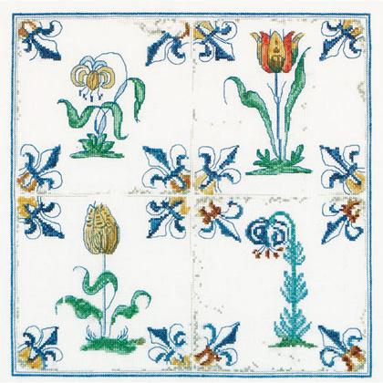 Antique Tiles: Flowers