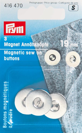 Botones magnéticos para coser 19 mm plata