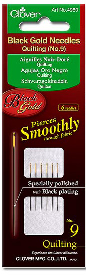 Agujas para Quilting - Negro/Oro