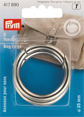 Anillos para las bolsas - 35 mm -Plata