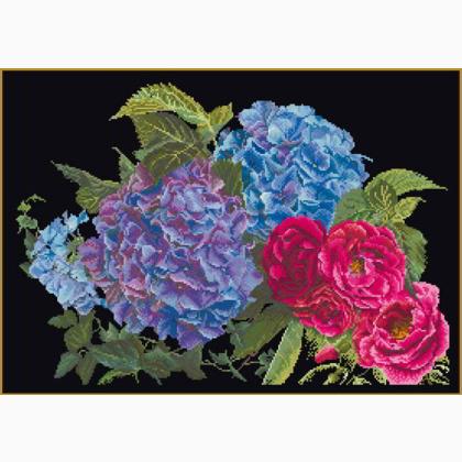 Hortensias & Rosas - negro