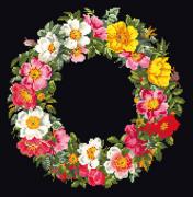 Almohada Roses Wreath - Negro
