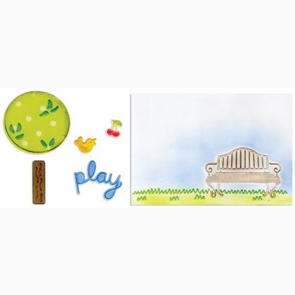 Sizzix Framelits Die Set 6PK w/Text. Imp. - En el parque