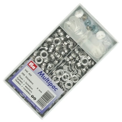 Ojales con arandelas latón inox plata 5 mm