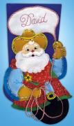 Calcetín Papá Noel Cowboy