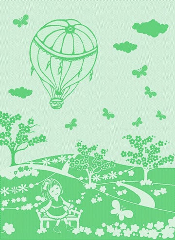 Trapo de cocina Mongolfiera - Verde - Primavera
