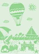 Trapo de cocina Mongolfiera - Verde - Verano