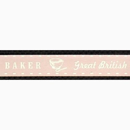 Cinta 15mm - Great British Baker - Blanco/Rosa