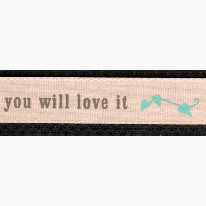 Cinta 15mm - you will love it - Turquesa/Gris/Rosa