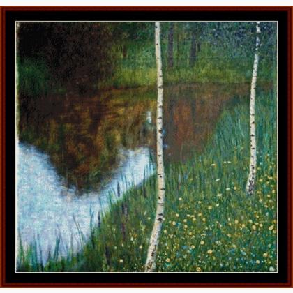 Klimt - Lakeside with Birch Trees