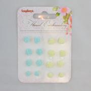 Set elementos de polímero - Bordado floral III