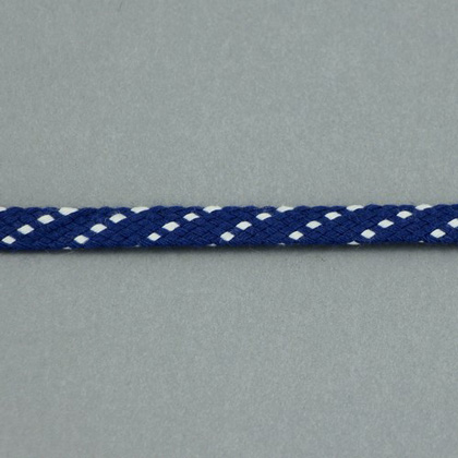 Cinta trenzada plana punteada - Azul y Blanco