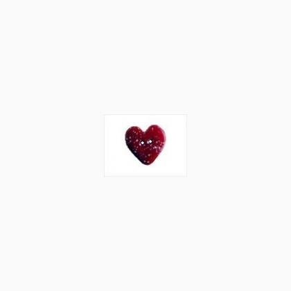 Botón - Bordeaux Speckled Heart, Small