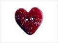 Botón - Bordeaux Speckled Heart, Small