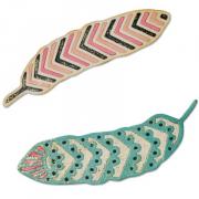 Sizzix Thinlits Die Set 2PK - Plumas de latex