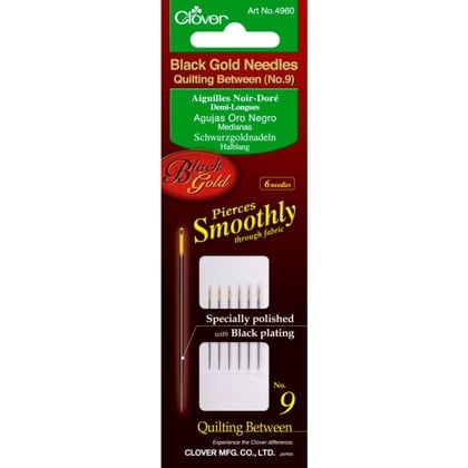 Agujas Medianas para Quilting - Negro/Oro (Between)
