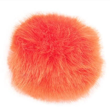 Pompones de falsa piel Naranja - cm. 5