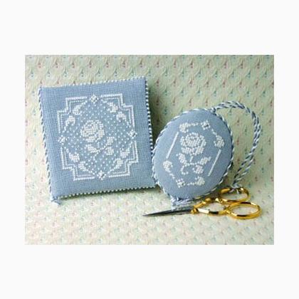 White Rose Needlebook & Fob (Includes Charms)