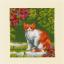 Tarjetas de felicitaciones: Gatos entre flores