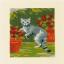 Tarjetas de felicitaciones: Gatos entre flores