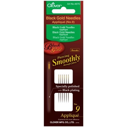 Agujas para Applique/Sharps - Negro/Oro n. 12