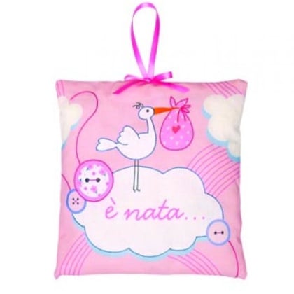 Decoración de nacimiento cigüeña - Rosa