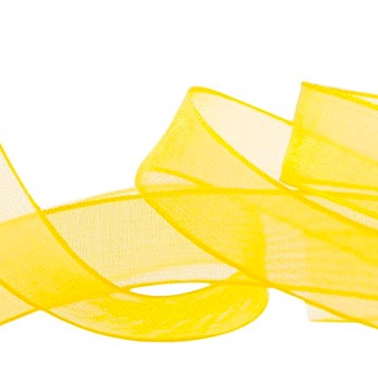 Cinta de Organdí con bordes reforzados 10mm - Amarillo