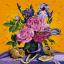 Roses with Irises and Pearls