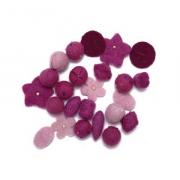 Bolas de fieltro - Fucsia / Rosa