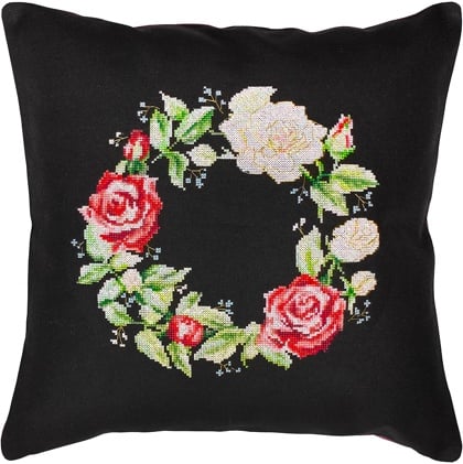 Cojín - Corona de Rosas - Negro